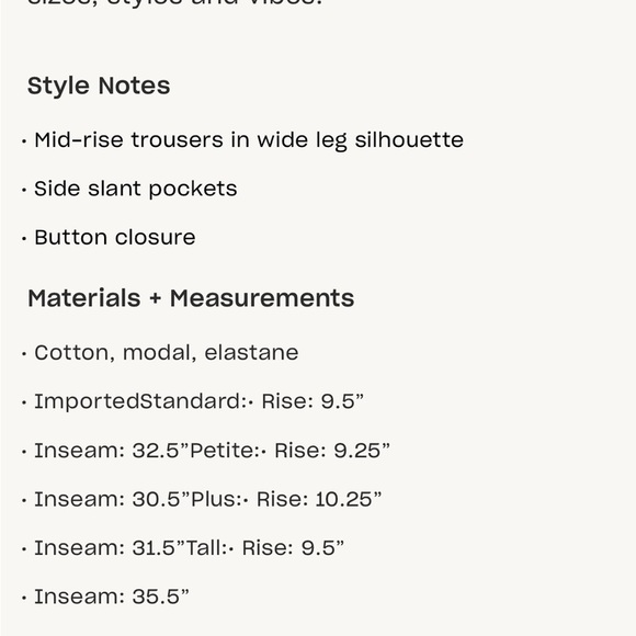 Pilcro “Kit” Utility Wide Leg Corduroy Trousers
 Anthropologie cream - Picture 9 of 10